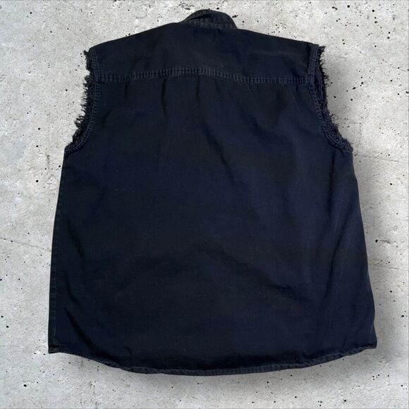 Strugis 2005 Denim Button Shirt Size XL Black Sleeveless Chest Embroidery - Picture 4 of 10